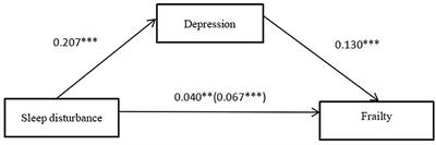 Mediating effects of depression on sleep disturbance and frailty in older adult type 2 diabetes patients in the community